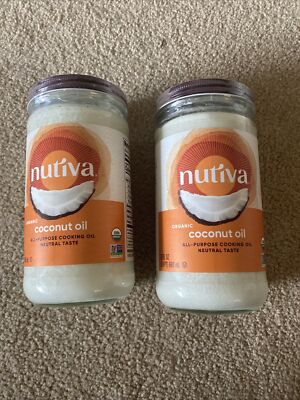 2 X Nutiva, Organic Coconut Oil, Refined, 23 fl oz (680 ml) Expires Dec 2024