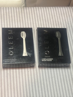 2 new packages GLEEM 2 ct. REPLACEMENT BRUSH HEADS  (BLACK)