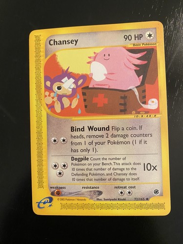 ポケモンカード Chansey 120 HP Chansey 3/120 Holo Rare Pokemon Card Base Set 2 | eBay