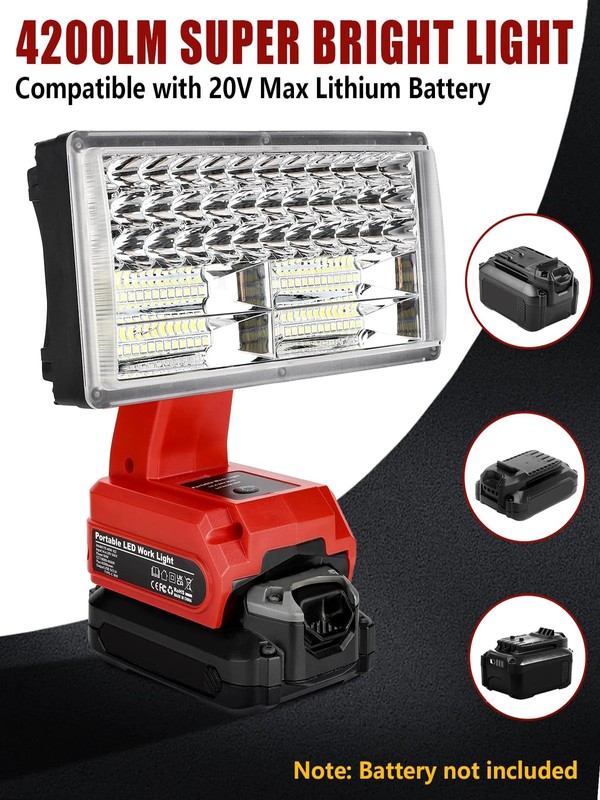 40W 4200LM Cordless Spotlight Compatible with Craftsman 20V Battery Led Work Lig