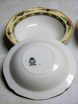 Crown Ducal Ware (England) Floral and Urn Decorated Fruit Bowls - Set of 8