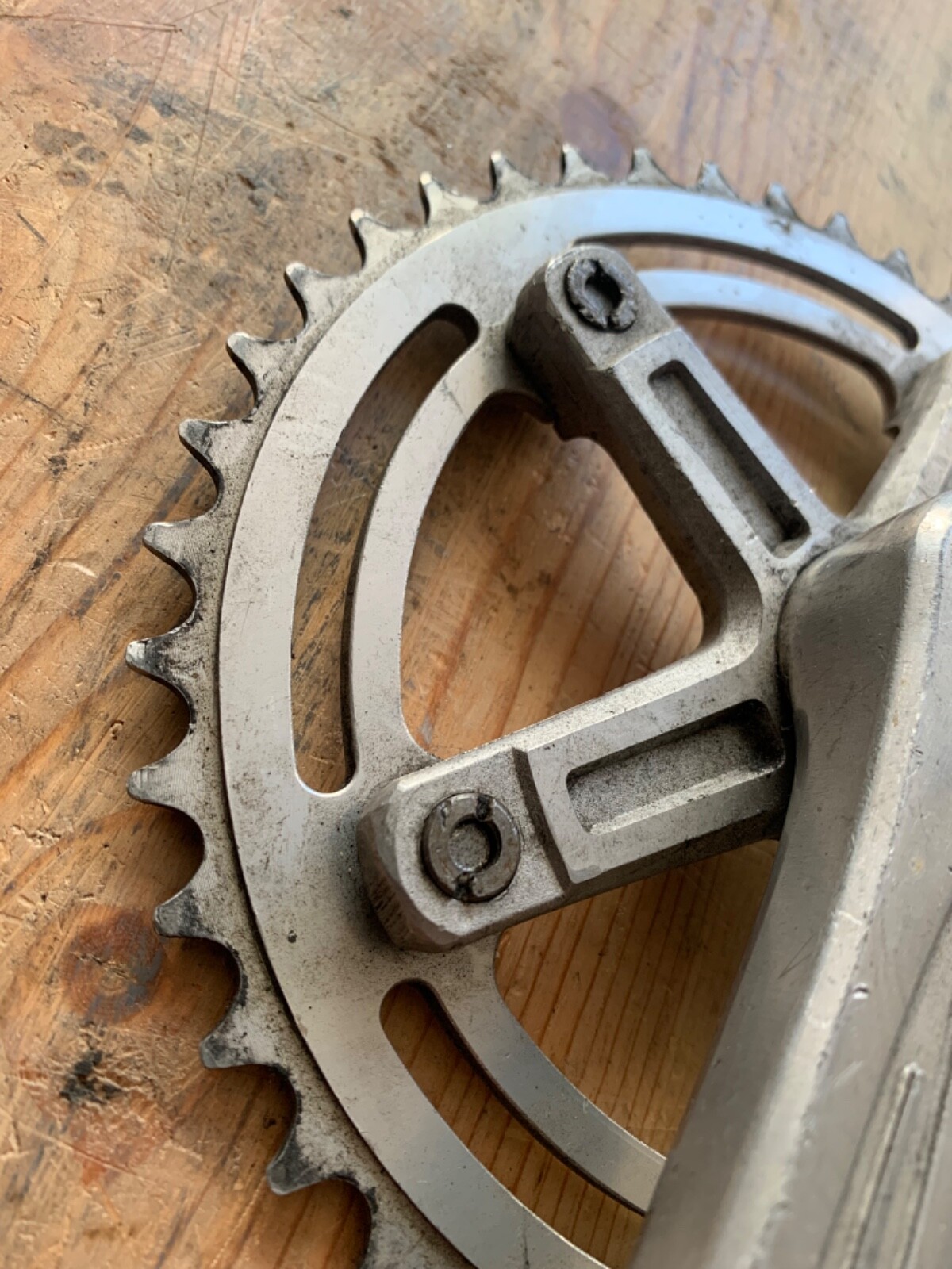 Vintage SR Silstar BMX Crankset 170mm x 110mm bcd x 42 teeth JAPAN!! {S6}