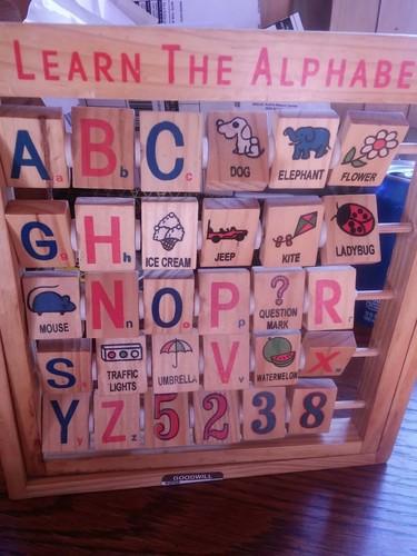 Vintage Learn the Alphabet Wooden Letters Child’s Toy Educational
