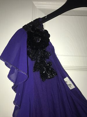 Belle By Oasis One Shoulder Purple Embellished Top Size Medium
