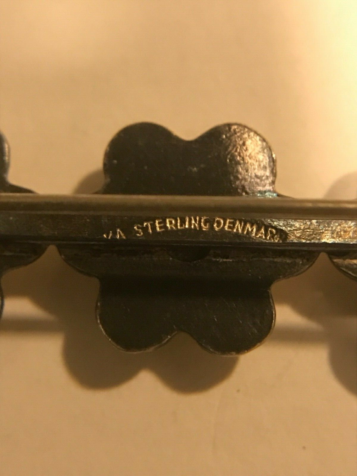 Vintage Enamelled Meka Denmark Sterling Silver Daisy Flower Brooch and Earrings