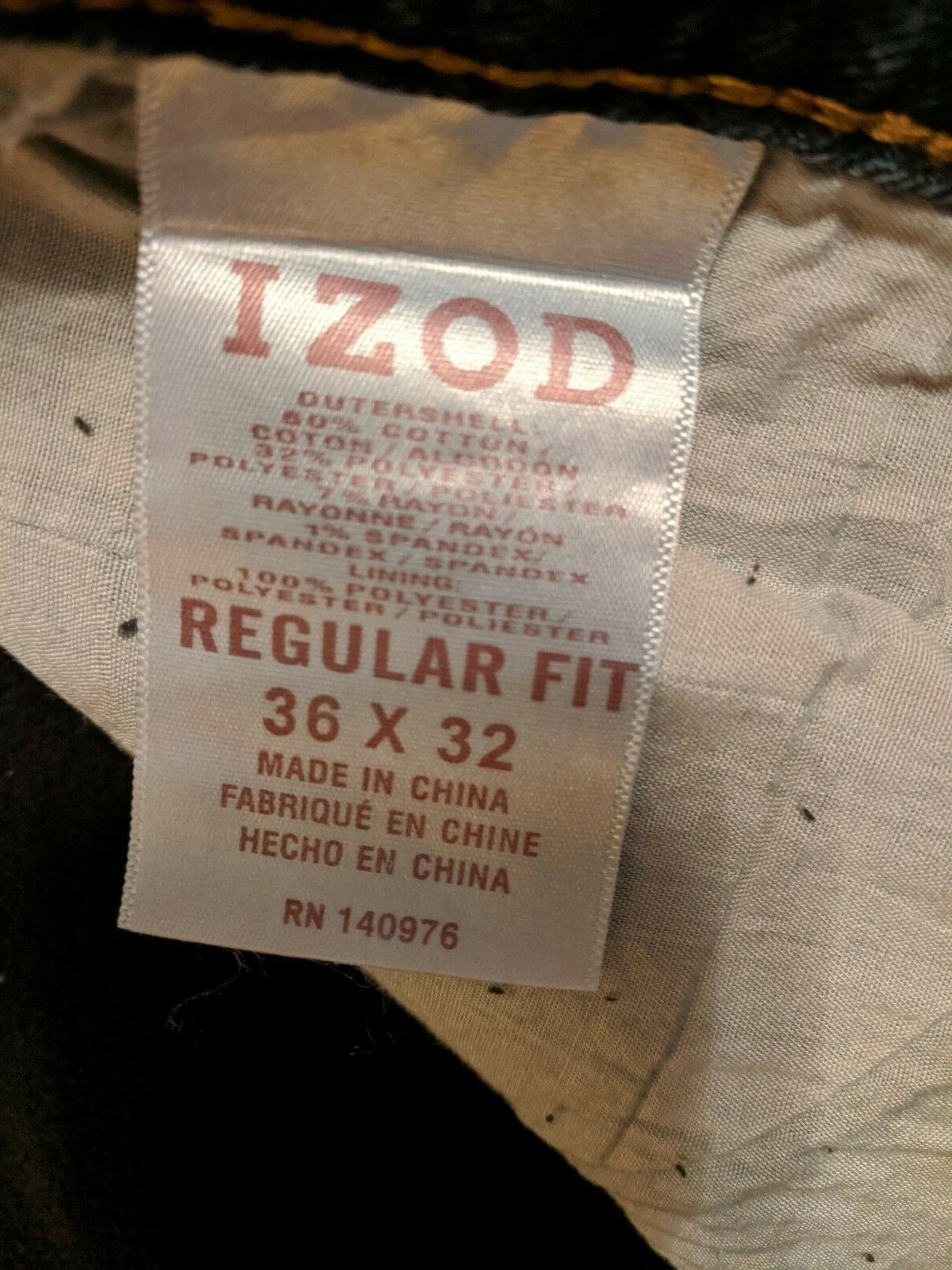 IZOD Fleece Bonded Jeans Size 36x32 