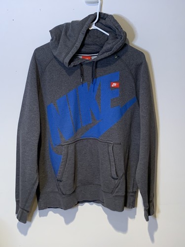 VINTAGE Y2K Nike Hoodie Spell Out Logo Size Large Red With