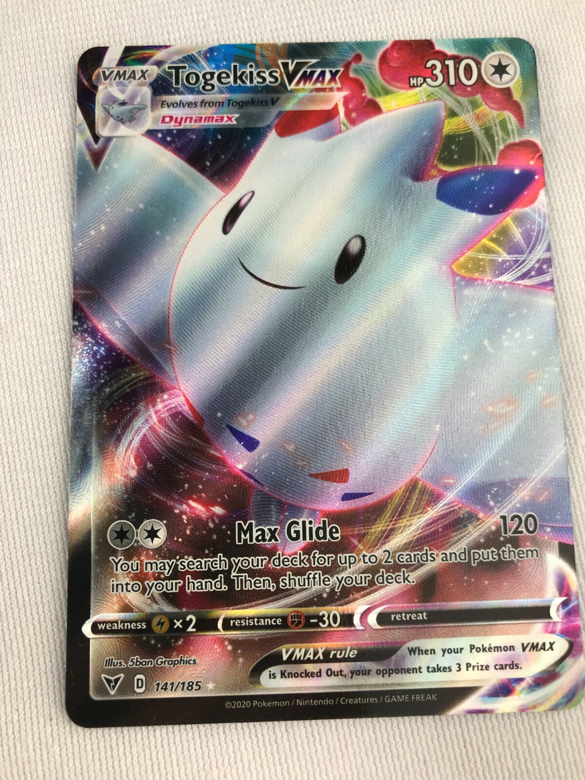 Togekiss VMAX FULL ART ULTRA RARE 141/185 Pokemon SWSH Vivid Togekiss VMAX FULL ART ULTRA RARE 141/185 Pokemon SWSH Vivid