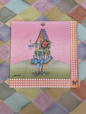 MacKenzie-Childs Patience Brewster Home Sweet Home Lunch Napkin 1 Decoupage