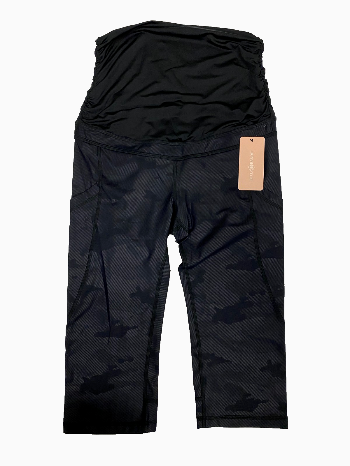 Belly Bandit Power Capri Leggings Black Camo w/Pockets [SIZE EXTRA LARGE (XL) ]
