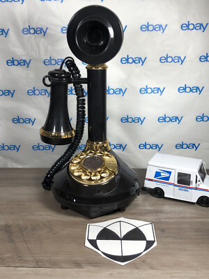Vintage Black Retro Candlestick Telephone 1973 American Telecommunications