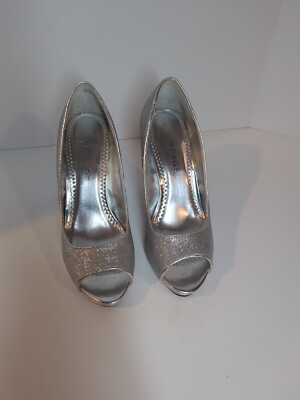 Rampage Gracee Pumps Silver Glitter 5'' Pumps, Size 8.5M
