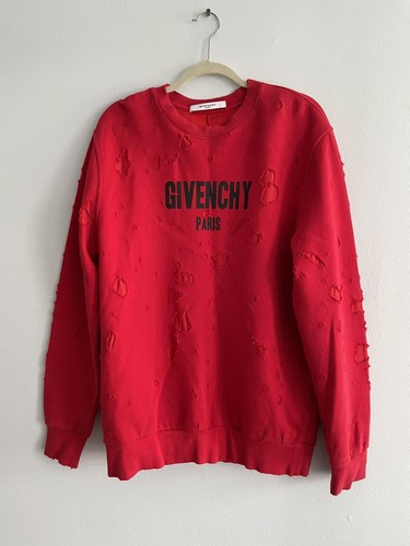 givenchy cotton distressed logo sweatshirt red | eBay