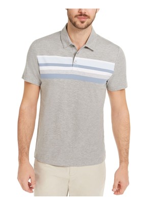 

ALFANI Mens Honeycomb Grey Short Sleeve Classic Fit Stretch Polo, Серый, 100086072MN