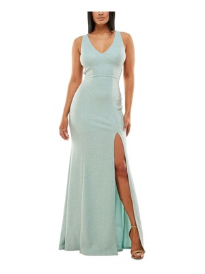 БЕЗМОЛВНОЕ женское зеленое вечернее платье с открытой спиной и мягкой подкладкой сзади 5