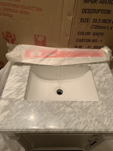 Carrara Marble Vanity Top With White Basin