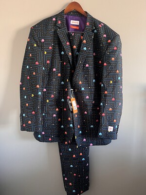 OPPOSUITS PAC-MAN ARCADE GAME SUIT - BLAZER / 52, PANTS 42 - NWT