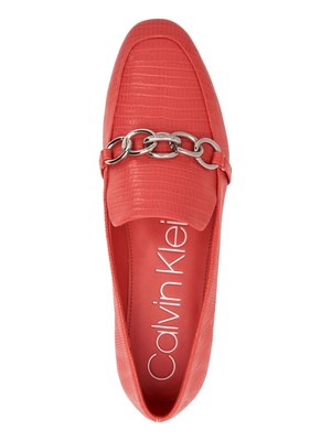 Женские красные мокасины-слипоны CALVIN KLEIN с логотипом Banda и круглым носком, 5,5 М