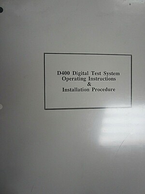 Wilcom D400 Digital Test System Operating Instruction Manual 06811326