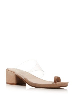 

KENNETH COLE Женские бежевые прозрачные босоножки на блочном каблуке Lizzie Slip On Heel, Бежевый, KLS9090SU