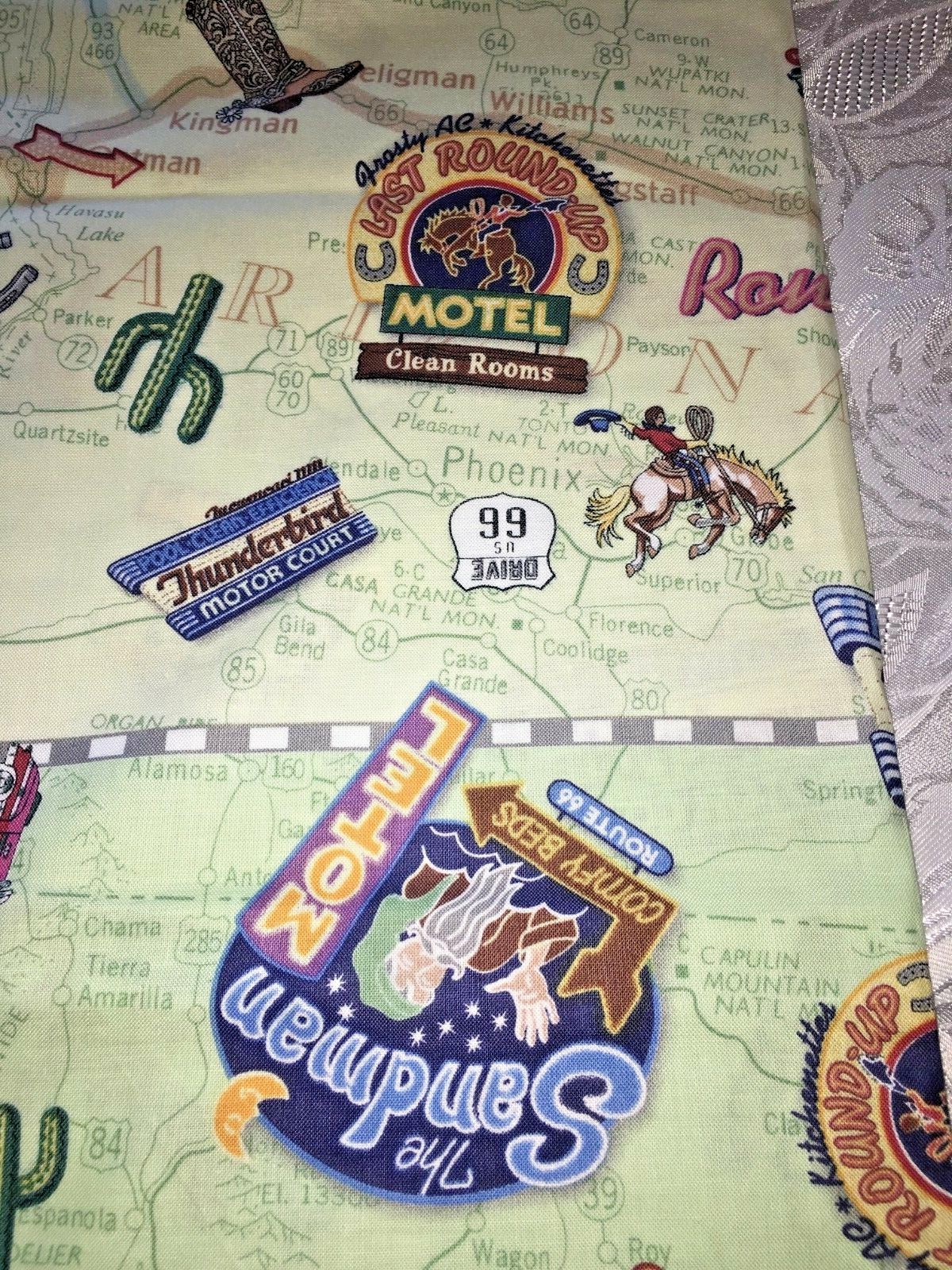 Rare Daisy Kingdom Route 66 Fabric BTY 45