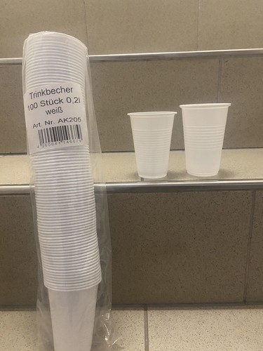 1000 Einwegbecher 0,2l Weiß – Aus Kunststoff (PP), Bis 85°C Hitzebeständig, Perfekt Für Events & Gastronomie