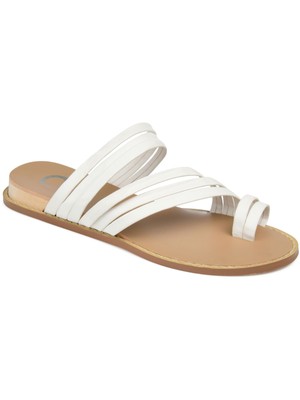 

JOURNEE COLLECTION Женские белые шлепанцы Consuelo на танкетке с носком, 8,5 м, Белый, CONSUELO-SANDAL