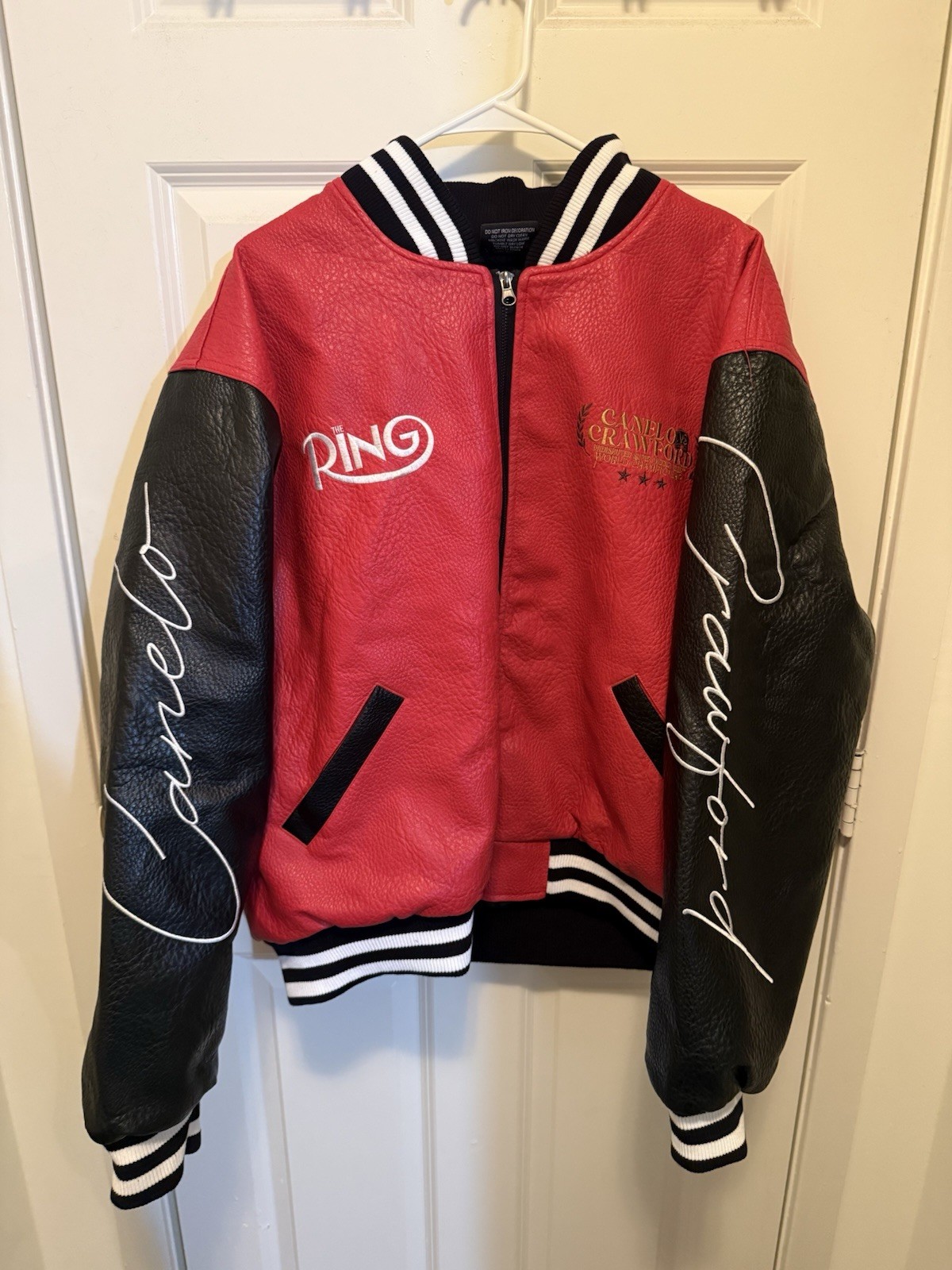 The Ring Canelo vs Crawford Undisputed Boxing Jacket Red Black 2XL ...