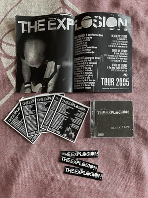 The Explosion Black Tape lot poster handbill sticker signed CD punk band