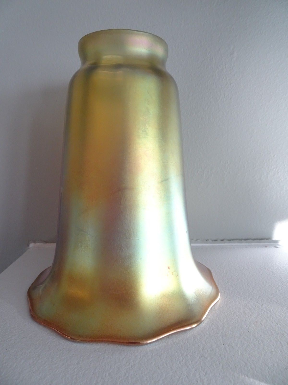 Vintage Golden AURENE Iridescent Lily LAMP SHADE Replacement 5.5