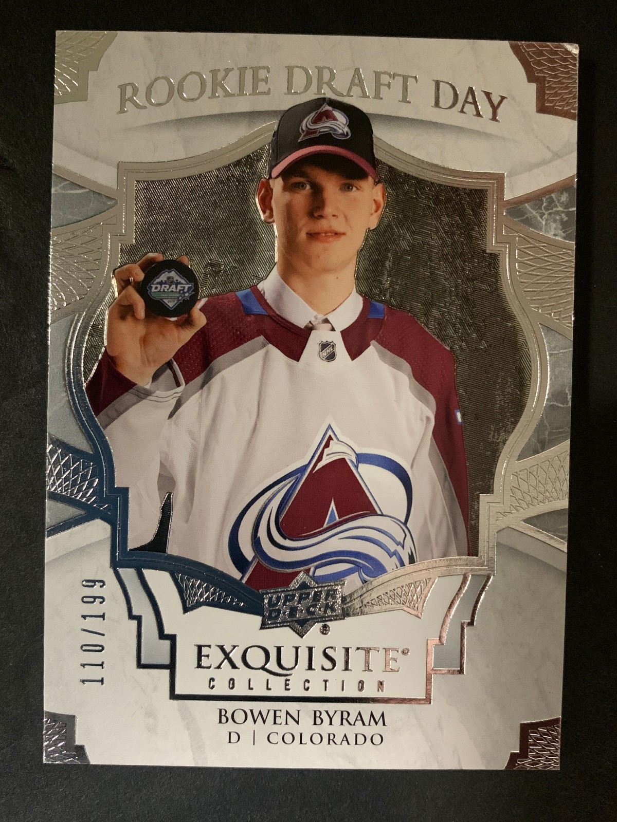 2020 Upper Deck Exquisite Rookie Draft Day  Bowen Byram /199 RC Rookie