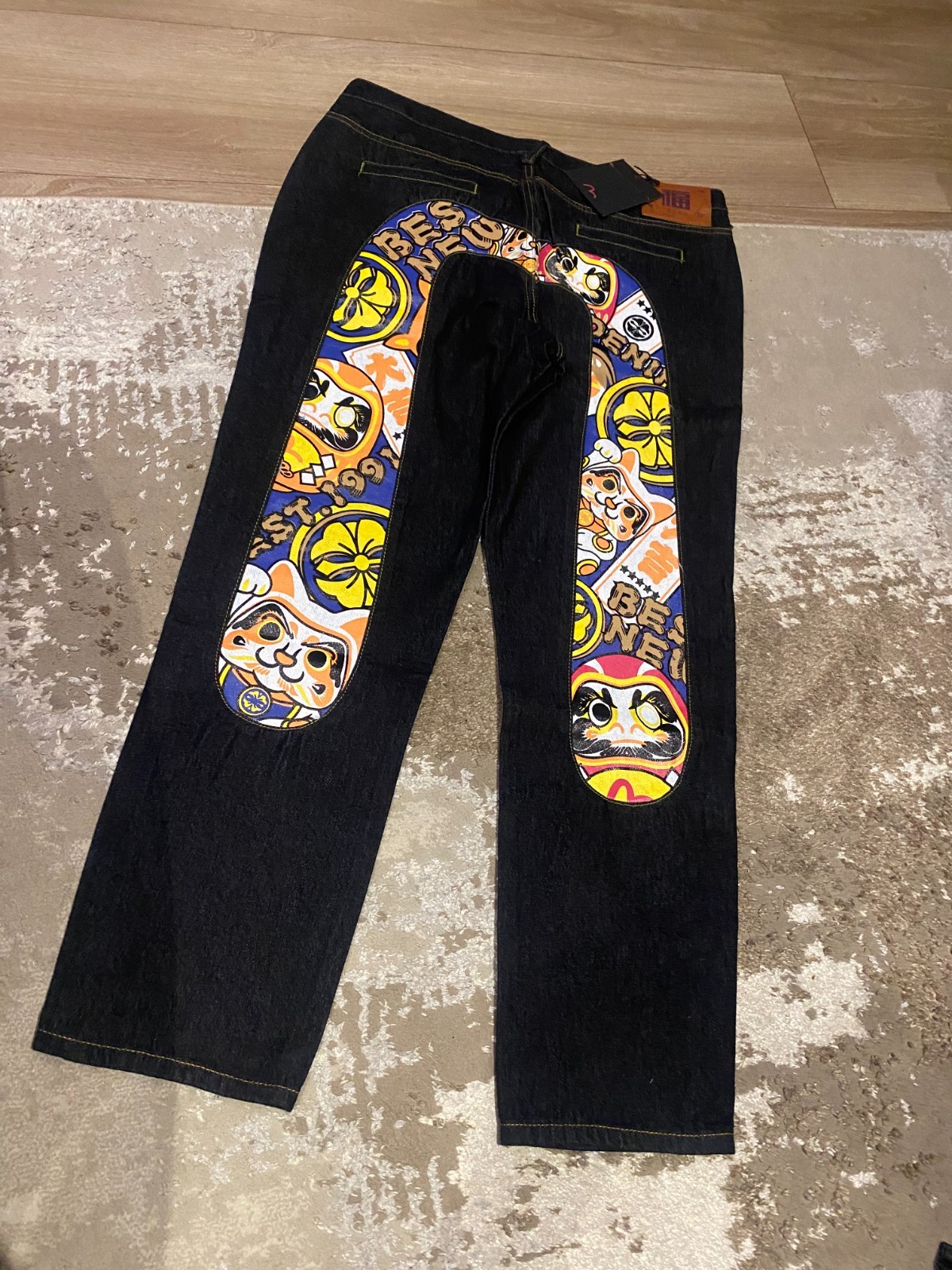 EVISU Paris 0001 30×34 黄色大黒 ビックカモメ 刺繍 54 | APPS 