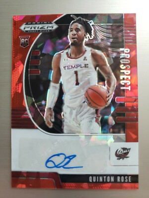 QUINTON ROSE 2020 PRIZM RED CRACKED ICE ROOKIE PRIZM AUTO CARD #PA-QR. NEW. 