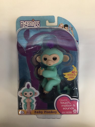 Fingerlings Baby Monkey Pink Bella, Black Finn, Turquoise Zoe Lot Of 3 WowWee