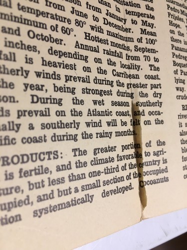 Vintage Folding Map Bird's Eye View Of The Panama Canal & Panama circa 1915 rare