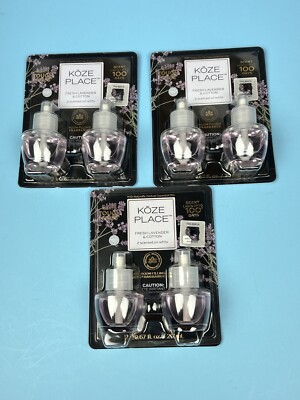 3 Twin packs Koze Place Scented Oil Refills Fresh Lavender & Cotton