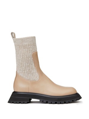 

Женские бежевые ботинки LAFAYETTE 148 NEW YORK с круглым носком Clarence Pull Tab, Бежевый, LF-0811