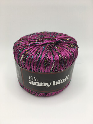 ANNY BLATT LUCIOLE Yarn. Purple w/ Lurex Effect. 55% Viscose. 20 gr. France.