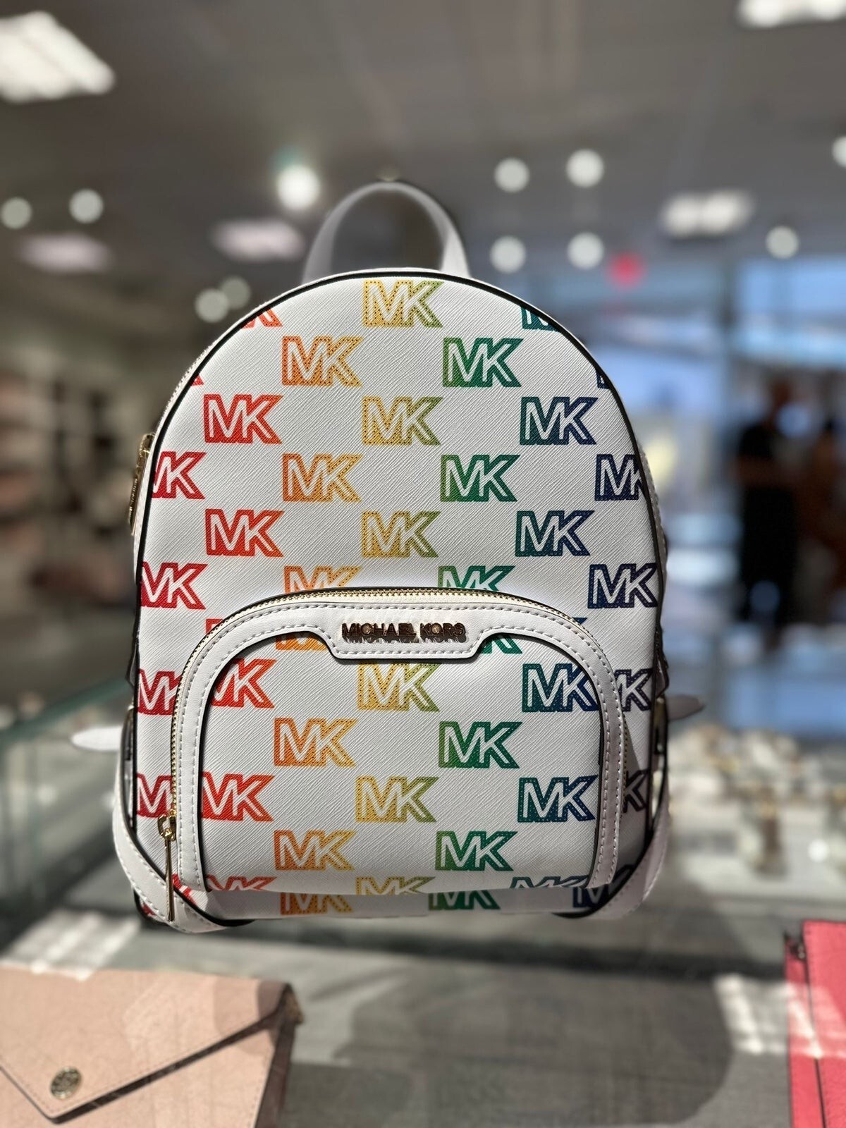 MICHAEL KORS グレー ホワイト バックパック Michael Kors White And Grey Backpack MICHAEL KORS JET SET