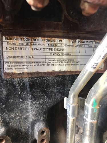 2015 Jcb Ecomax  444 Diesel Engine Tier 4