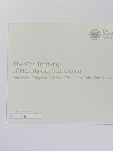 2016 5oz Great Britain Her Majesty The Queen 90th Birthday