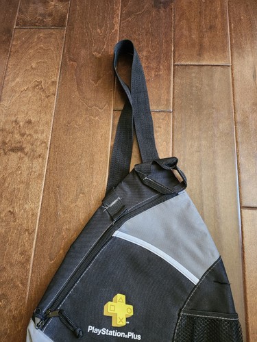 Playstation Plus sling Shoulder  Backpack Bag zippered black (READ DESCRIPTION)