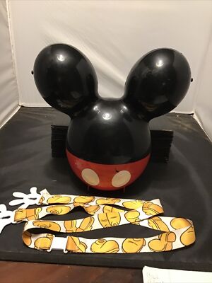 Disney Parks Classic Mickey Mouse Balloon Ears Popcorn Bucket  With Strap