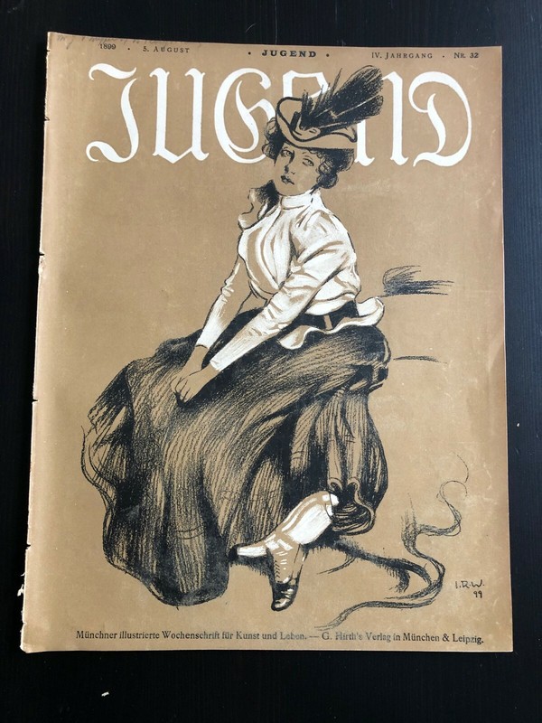 Revue Jugend Nr 32 (1899) Art Nouveau Jugendstil Cover : Josef Rudolf Witzel