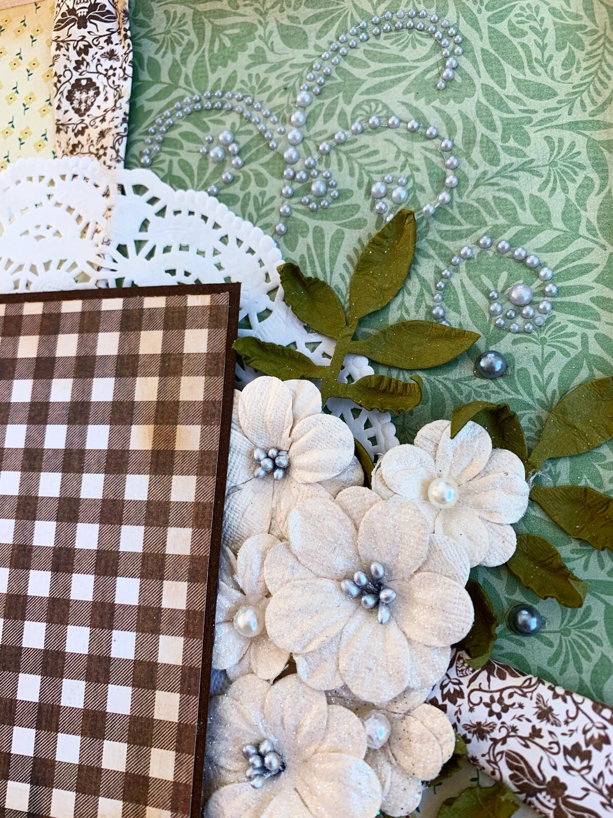 Handmade CLOSE TO NATURE Shabby Chic Fancy 12x12 Premade Scrapbook Layout Page