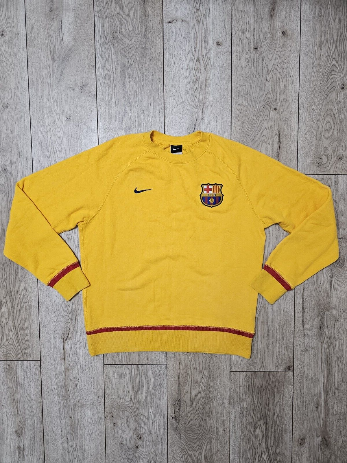 BARCELONA SWEATSHIRT YELLOW FOOTBALL SWEATER SOCCER LONG SLEEVE M