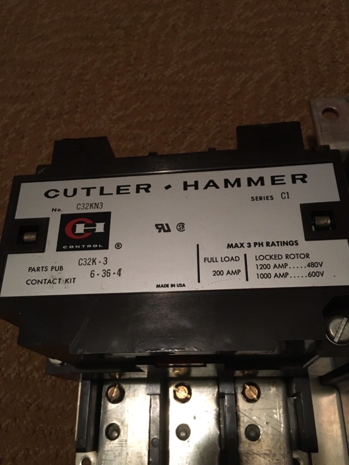 Cutler Hammer Nema Size 5 C10CN3 C32KN3