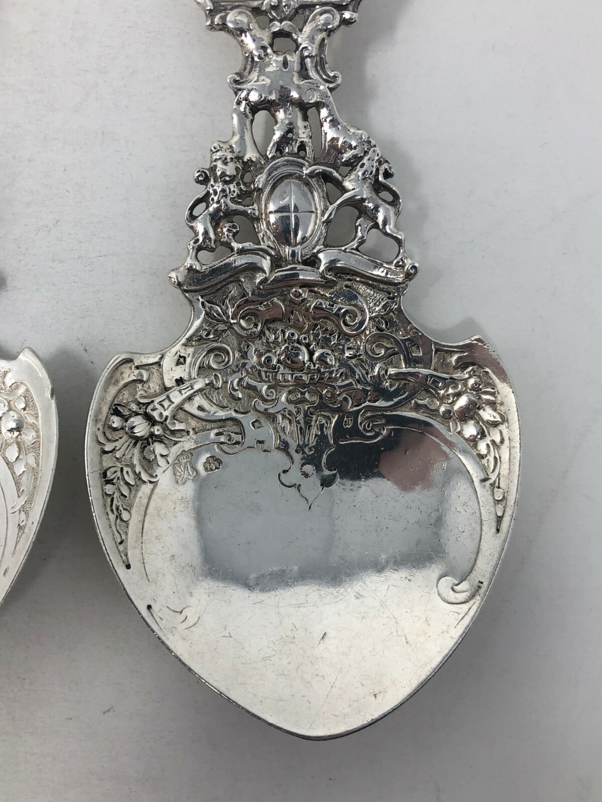 John Piddington Cast Sterling Silver King Henry VIII Anne Boleyn Large Spoons 9