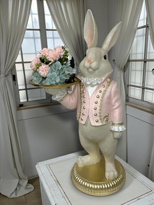 XL Clayre & Eef Hase Osterhase Kaninchen Figur Butler Servierplatte Tablett 70cm