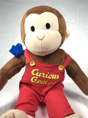 Curious George Applause Stuffed Animal Plush Doll 14” EUC! Red Overalls